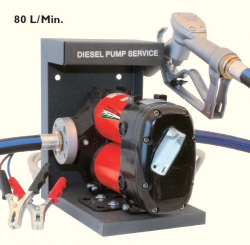 Pompe à gasoil Pompe à fioul Pompe à diesel 12V 56 l/min 110/200W 2  adaptateurs