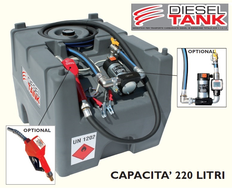 DIESEL TANK 220lt – 12V and 24V Battery – 40 L/MIN. – Officine